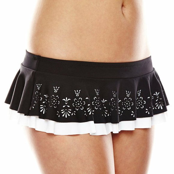 Liz Claiborne Lasercut Skirted Swim Bottom Size 10 - Picture 1 of 2